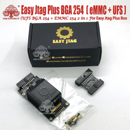 Original Adapter for Easy Jtag Plus, UFS BGA-254 Socket, EMMC 254( EMMC + UFS, 2 in 1), Easy JTAG PLUS, Box Work