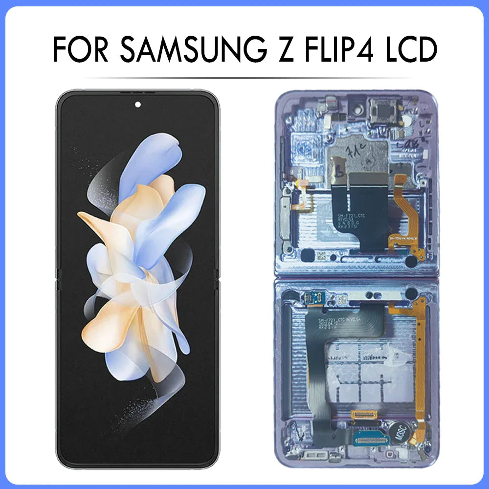 6.7" LCD For Samsung Z Flip 4 LCD Display Touch Screen With Frame For Samsung Z Flip4 SM-F721B F721N Replacement